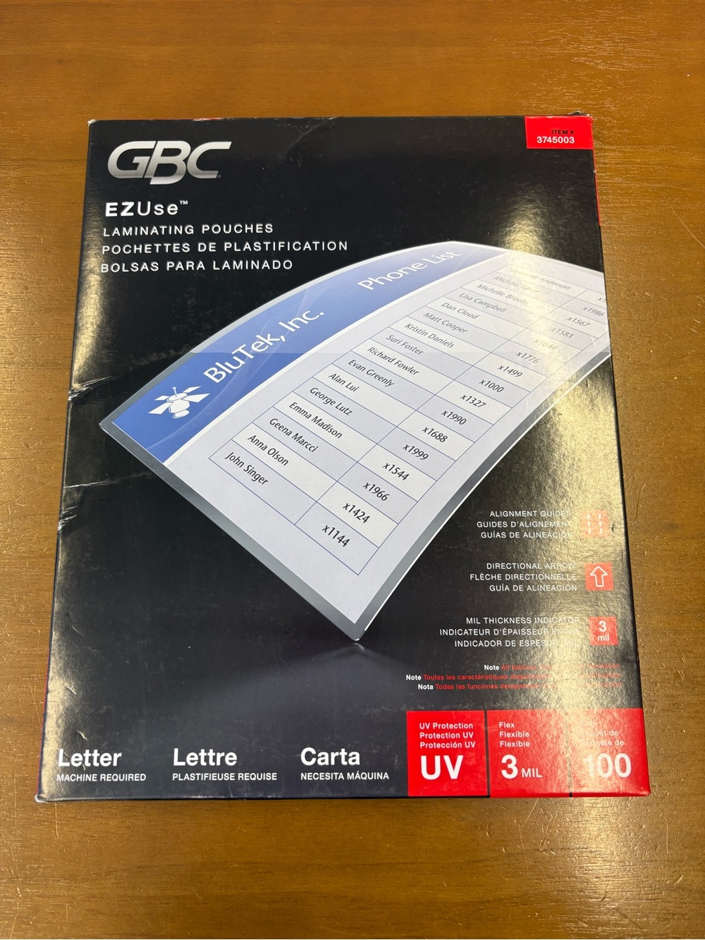 Gianni Bini Laminating Pouches - Clear with Blue Accent - Letter Size, 100 Pack